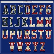 Load image into Gallery viewer, Custom Royal Vintage USA Flag Cream-Black Bomber Varsity Letterman Two Tone Zipper Jacket