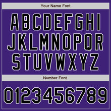 Load image into Gallery viewer, Custom Purple Black-White Bomber Varsity Letterman Zipper Jacket