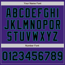 Load image into Gallery viewer, Custom Purple Black-Teal Bomber Varsity Letterman Zipper Jacket