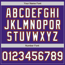 Load image into Gallery viewer, Custom Purple Black-Orange Bomber Varsity Letterman Zipper Jacket