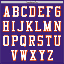 Load image into Gallery viewer, Custom Purple White-Orange Bomber Varsity Letterman Zipper Jacket