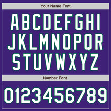 Load image into Gallery viewer, Custom Purple White-Kelly Green Bomber Varsity Letterman Zipper Jacket