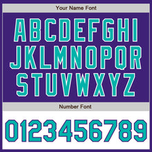 Load image into Gallery viewer, Custom Purple Aqua-White Bomber Varsity Letterman Two Tone Zipper Jacket