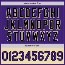 Load image into Gallery viewer, Custom Purple Black-Cream Bomber Varsity Letterman Two Tone Zipper Jacket