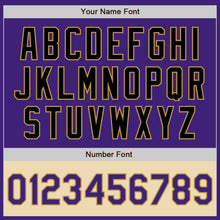 Load image into Gallery viewer, Custom Purple Black Old Gold-Cream Bomber Varsity Letterman Two Tone Zipper Jacket