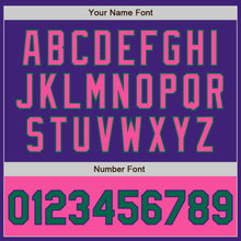 Load image into Gallery viewer, Custom Purple Pink-Kelly Green Bomber Varsity Letterman Two Tone Zipper Jacket