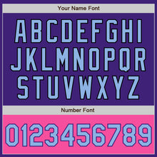 Load image into Gallery viewer, Custom Purple Light Blue Black-Pink Bomber Varsity Letterman Two Tone Zipper Jacket