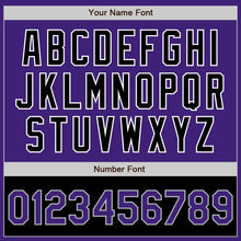 Load image into Gallery viewer, Custom Purple Black-Gray Bomber Varsity Letterman Two Tone Zipper Jacket