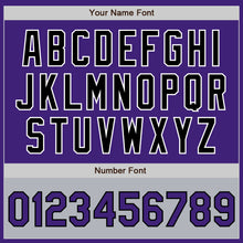 Load image into Gallery viewer, Custom Purple Gray-Black Bomber Varsity Letterman Two Tone Zipper Jacket