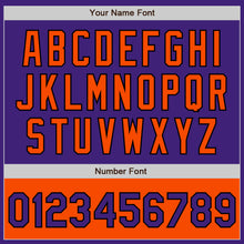 Load image into Gallery viewer, Custom Purple Orange-Black Bomber Varsity Letterman Two Tone Zipper Jacket