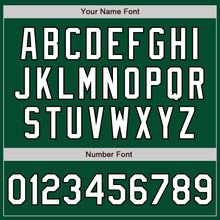 Load image into Gallery viewer, Custom Kelly Green White-Black Bomber Varsity Letterman Zipper Jacket