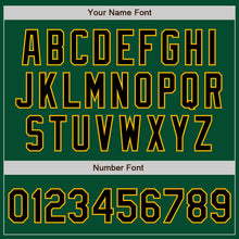 Load image into Gallery viewer, Custom Kelly Green Black-Gold Bomber Varsity Letterman Zipper Jacket