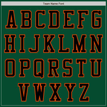 Load image into Gallery viewer, Custom Kelly Green Black-Orange Bomber Varsity Letterman Zipper Jacket