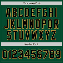 Load image into Gallery viewer, Custom Kelly Green Black-Old Gold Bomber Varsity Letterman Zipper Jacket