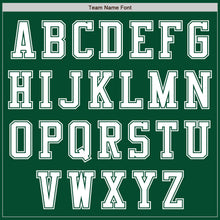 Load image into Gallery viewer, Custom Kelly Green White Bomber Varsity Letterman Zipper Jacket