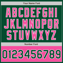 Load image into Gallery viewer, Custom Kelly Green Pink-White Bomber Varsity Letterman Two Tone Zipper Jacket