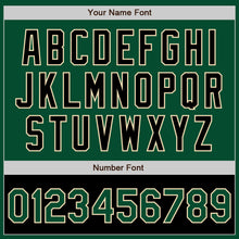 Load image into Gallery viewer, Custom Kelly Green Black-Cream Bomber Varsity Letterman Two Tone Zipper Jacket