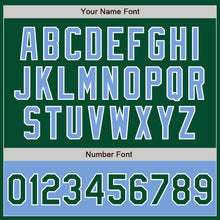 Load image into Gallery viewer, Custom Kelly Green Light Blue-White Bomber Varsity Letterman Two Tone Zipper Jacket