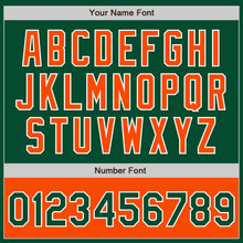 Load image into Gallery viewer, Custom Kelly Green Orange-White Bomber Varsity Letterman Two Tone Zipper Jacket