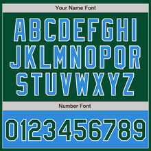 Load image into Gallery viewer, Custom Kelly Green Powder Blue-White Bomber Varsity Letterman Two Tone Zipper Jacket