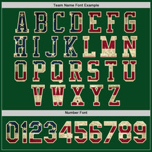 Load image into Gallery viewer, Custom Green Vintage USA Flag-Cream Bomber Varsity Letterman Zipper Jacket