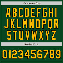 Load image into Gallery viewer, Custom Green Gold-Black Bomber Varsity Letterman Zipper Jacket