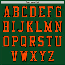Load image into Gallery viewer, Custom Green Orange-Black Bomber Varsity Letterman Zipper Jacket