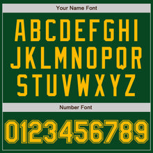 Load image into Gallery viewer, Custom Green Gold Bomber Varsity Letterman Zipper Jacket