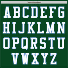 Load image into Gallery viewer, Custom Green White-Light Blue Bomber Varsity Letterman Zipper Jacket