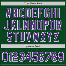 Load image into Gallery viewer, Custom Green Purple-White Bomber Varsity Letterman Zipper Jacket