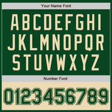 Load image into Gallery viewer, Custom Green Cream Bomber Varsity Letterman Two Tone Zipper Jacket