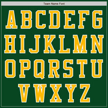 Load image into Gallery viewer, Custom Green Gold-White Bomber Varsity Letterman Two Tone Zipper Jacket