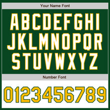 Load image into Gallery viewer, Custom Green White-Gold Bomber Varsity Letterman Two Tone Zipper Jacket