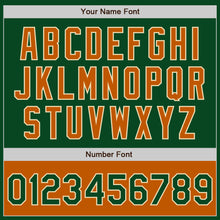 Load image into Gallery viewer, Custom Green Texas Orange-Cream Bomber Varsity Letterman Two Tone Zipper Jacket