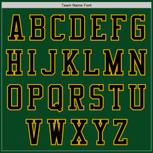 Load image into Gallery viewer, Custom Green Black-Gold Bomber Varsity Letterman Two Tone Zipper Jacket