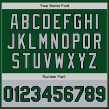 Load image into Gallery viewer, Custom Green Gray-Black Bomber Varsity Letterman Two Tone Zipper Jacket