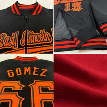 Load image into Gallery viewer, Custom Crimson White-Light Blue Bomber Varsity Letterman Zipper Jacket