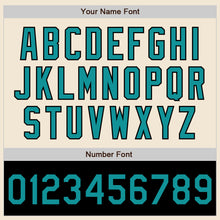 Load image into Gallery viewer, Custom Cream Teal-Black Bomber Varsity Letterman Two Tone Zipper Jacket