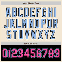 Load image into Gallery viewer, Custom Cream Pink Black-Light Blue Bomber Varsity Letterman Two Tone Zipper Jacket