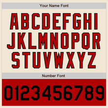 Load image into Gallery viewer, Custom Cream Black-Red Bomber Varsity Letterman Two Tone Zipper Jacket