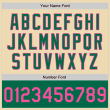 Load image into Gallery viewer, Custom Cream Pink-Kelly Green Bomber Varsity Letterman Two Tone Zipper Jacket