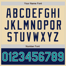 Load image into Gallery viewer, Custom Cream Teal Gray-Navy Bomber Varsity Letterman Two Tone Zipper Jacket