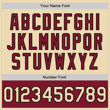 Load image into Gallery viewer, Custom Cream Black Crimson-City Cream Bomber Varsity Letterman Two Tone Zipper Jacket