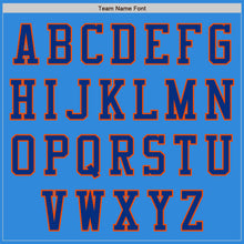 Load image into Gallery viewer, Custom Powder Blue Royal-Orange Bomber Varsity Letterman Zipper Jacket