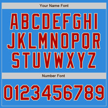 Load image into Gallery viewer, Custom Powder Blue Red-Cream Bomber Varsity Letterman Zipper Jacket