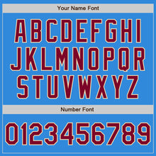 Load image into Gallery viewer, Custom Powder Blue Maroon-Cream Bomber Varsity Letterman Zipper Jacket