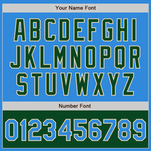 Load image into Gallery viewer, Custom Powder Blue Cream-Green Bomber Varsity Letterman Two Tone Zipper Jacket