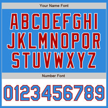 Load image into Gallery viewer, Custom Powder Blue Red-White Bomber Varsity Letterman Two Tone Zipper Jacket