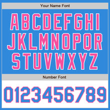 Load image into Gallery viewer, Custom Powder Blue Pink-White Bomber Varsity Letterman Two Tone Zipper Jacket