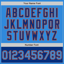 Load image into Gallery viewer, Custom Powder Blue Orange-Royal Bomber Varsity Letterman Two Tone Zipper Jacket